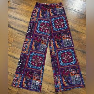 Chico's 0 Women’s Multicolor Paisley Boho Flare Pants